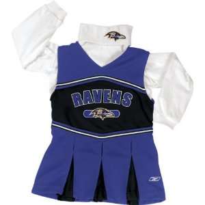 Baltimore Ravens Girls 4 6X Long Sleeve Cheerleader Jumper:  