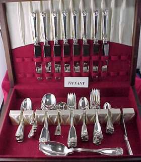 Tiffany SHELL & THREAD Sterling Silver FLATWARE SET/8  