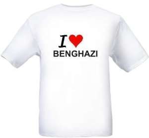  I LOVE BENGHAZI   City series   White T shirt: Clothing