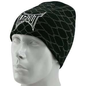 TapouT Black Gray Full Caged Reversible Knit Beanie:  