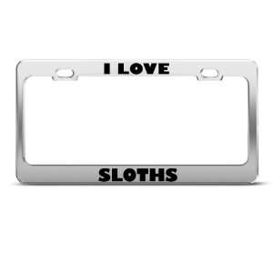 Love Sloths Sloth Animal Metal license plate frame Tag Holder