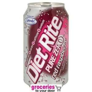 Diet Rite Pure Zero Red Raspberry Soda, 12 oz Can (Pack of 24)  