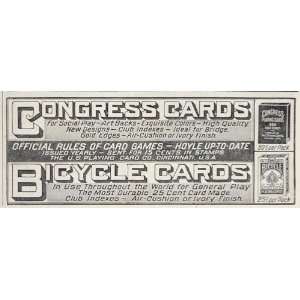  1912 Ad Hoyle Congress Bicycle Playing Cards Card Pack 