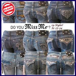 19 Styles! MISS ME Designer Womens Jeans Multi Sz NWT  