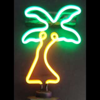 New Neon Lighted Palm Tree Sculpture Sign  