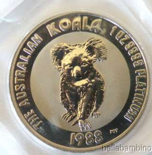 1988 AUSTRALIAN 1 OUNCE PLATINUM KOALA 100 DOLLAR COIN  