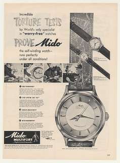 1952 Mido Multifort Super Auto Watch Torture Tests Ad  