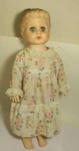 Vintage Doll Molded Hair Hard Plastic Soft Vinyl Body Moveable Eyes 