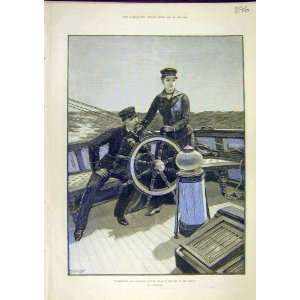   Forestier Passenger Ship Boat Wheel Man Fine Art 1890: Home & Kitchen
