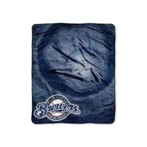  Milwaukee Brewers Plush Fleece Raschel Blanket 50 x 60 