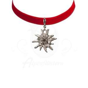   red)   Traditional Bavarian Oktoberfest Necklace for Dirndl Jewelry