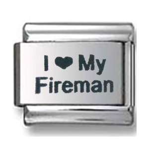  I Love My Fireman Italian charm Jewelry