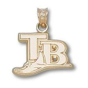  Tampa Bay Rays Solid 14K Gold TB 1/2 Pendant Sports 