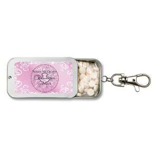 Baby Keepsake: Pink Dove Design Personalized Key Chain Mint Tin Favors 
