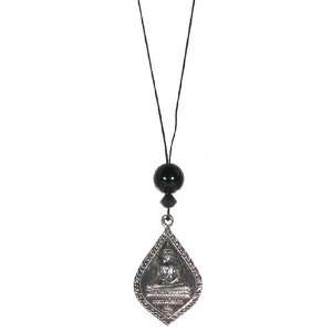    Buddhist Medallion & Agate Mala Bead Amulet 