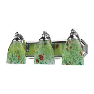  3 Light Vanity In Polished Chrome And Emerald Glass: Home 