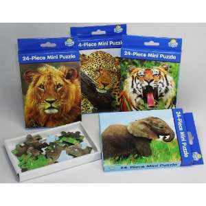  Animal Puzzle, a Set of 4 Designs, 24 piece, Finish Size 5 