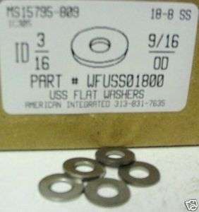 16 USS Flat Washer 18 8 Stainless Steel 9/16 OD.(37)  
