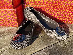 NEW Tory Burch Reva Haircalf Snake Print Ballet Flat Shoes 6,6.5,7,7.5 