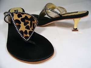 BEVERLY FELDMAN Tortola Leopard Sandals Retails $180 Womens Shoes 