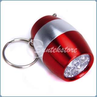 Pocket Mini 6 LED Light Torch Key Keychain Flashlight Lamp w/ 2 CR2032 