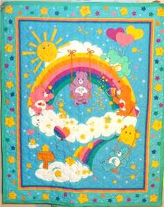 Care Bears Clouds and Rainbow Quilted Baby Blanket  