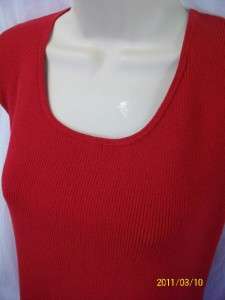 CHICOS red silk sleeveless knit career scoop neck top3  