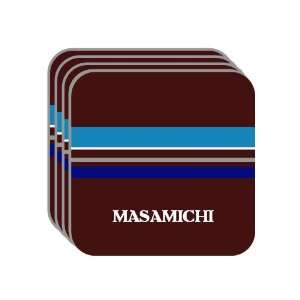 Personal Name Gift   MASAMICHI Set of 4 Mini Mousepad Coasters (blue 