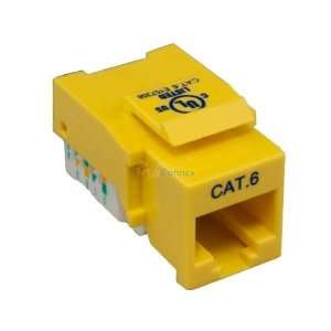  Cat6 RJ45 UTP Tooless Keystone Jack Yellow Color 