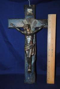 50s Vintage PARSONS 14Crucifix Christ on metal cross  