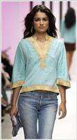 NWT $220 celebrity LOTTA STENSSON Embroidered Tunic Silk Top 