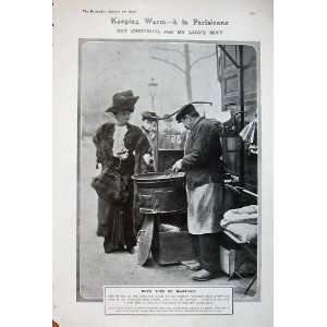  1908 Berlin Riots Man Selling Horse Chestnuts Germany 
