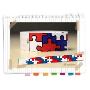  500 Tyvek Puzzle Pattern Wristbands for Events, Patron 