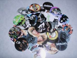 50 pc precut 190s Rock bands bottlecap images  