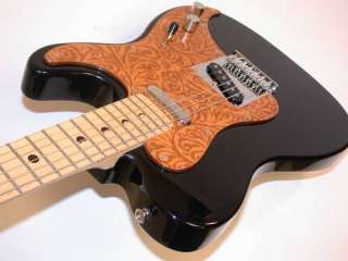 LUNA Henna Paisley TLE Black Electric Guitar,AuthDealer  