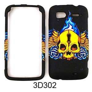   4G CASE 3D TATTOO SKULL WINGS BLACK: Cell Phones & Accessories