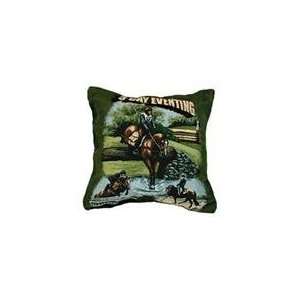 Day Eventing Horses Equestrian Decorative Throw Pillow 17 x 17 