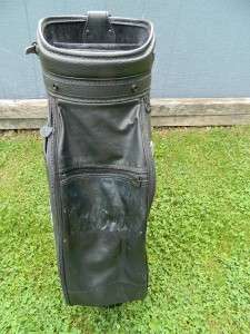 Rare TITLEIST Black/Burnt Orange Leather Staff Cart Bag  