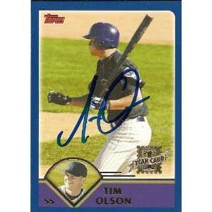  Tim Olson Signed Arizona Diamondbacks 2003 Topps Card 