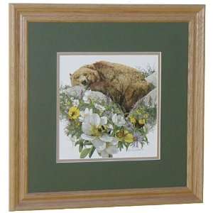  BUGGED BEAR by Bev Doolittle Matted & Framed Honey Oak 