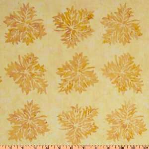 44 Wide Tonga Batik Mango Salsa Leaf Bouquets Cream Fabric By The 