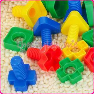 Plastic Colorful Screw Building Blocks Kids Toy ~ 30pc  