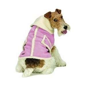  SHEARLING FAUX SUEDE DOG COAT Petal Pink Small Kitchen 