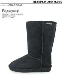 BearPaw Womens Boots Emma Medium 610W 10 Charcoal  
