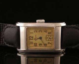 Excellent Vintage S.S. Rare LeCoultre Military Mans Watch  
