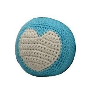  Hip Doggie Organic Cotton Crochet Ball   Blue Pet 