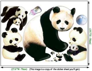 Panda Bear Self Adhesive WALL STICKER Removable Decal  