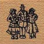 Stamp City Tiny Christmas Carolers Rubber Stamp  
