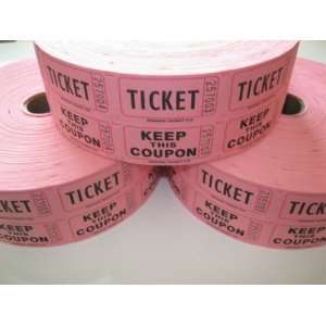  3 Rolls Pink 50 50 Raffle Tickets: Office Products