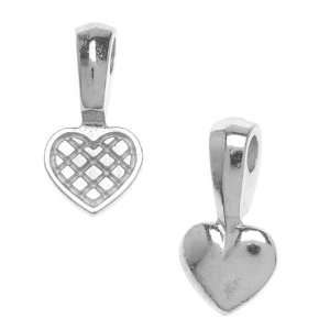  Rhodium Plated Pewter Stone Mounting Heart Bail For 